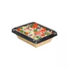 Barquettes LUXIFOOD noir/kraft 180x140x53mm - 850ml