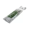 Set couteau-fourchette-pet cuillère-serviette. 4/1 BIO premium