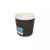 Gobelets boissons chaudes double paroi ondulé noir 120ml (8C)