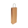 Sac 1 bouteille kraft poignées torsadées 12.2+7.8x35cm