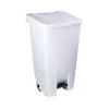 Poubelle à pédale 120L PP blanc couvercle blanc 42,5x51xx87,5cm