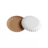 Assiette carton à entremet 9.5cm int. blanc ext. kraft