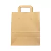 Sac traiteur kraft marron poignées plates 26+17x30cm (5D00)